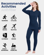 Woolcano Women's 260g Merino Wool Base Layer Set Lightweight Thermal Underwear
