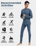 Woolcano Men’s 260g Merino Wool Base Layer Set Lightweight Thermal Underwear