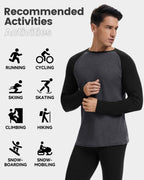Woolcano Men’s 260g Merino Wool Base Layer Top Lightweight Thermal Underwear Shirt