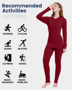 Woolcano Women's 260g Merino Wool Base Layer Set Lightweight Thermal Underwear