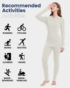 Woolcano Women's 260g Merino Wool Base Layer Set Lightweight Thermal Underwear