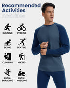 Woolcano Men’s 260g Merino Wool Base Layer Top Lightweight Thermal Underwear Shirt