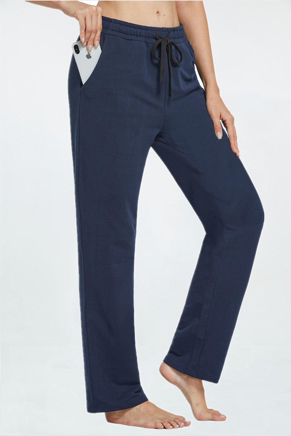 Women Yoga Sweatpants Pajama Wide Leg Cotton Drawstring Lounge Pants Leisure