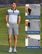 PULI Men's Golf Dress Shorts 7 Inch with 5 Pockets