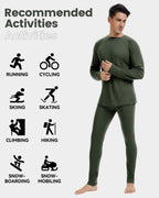 Woolcano Men’s 260g Merino Wool Base Layer Set Lightweight Thermal Underwear