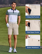 PULI Men's Golf Dress Shorts 7 Inch with 5 Pockets