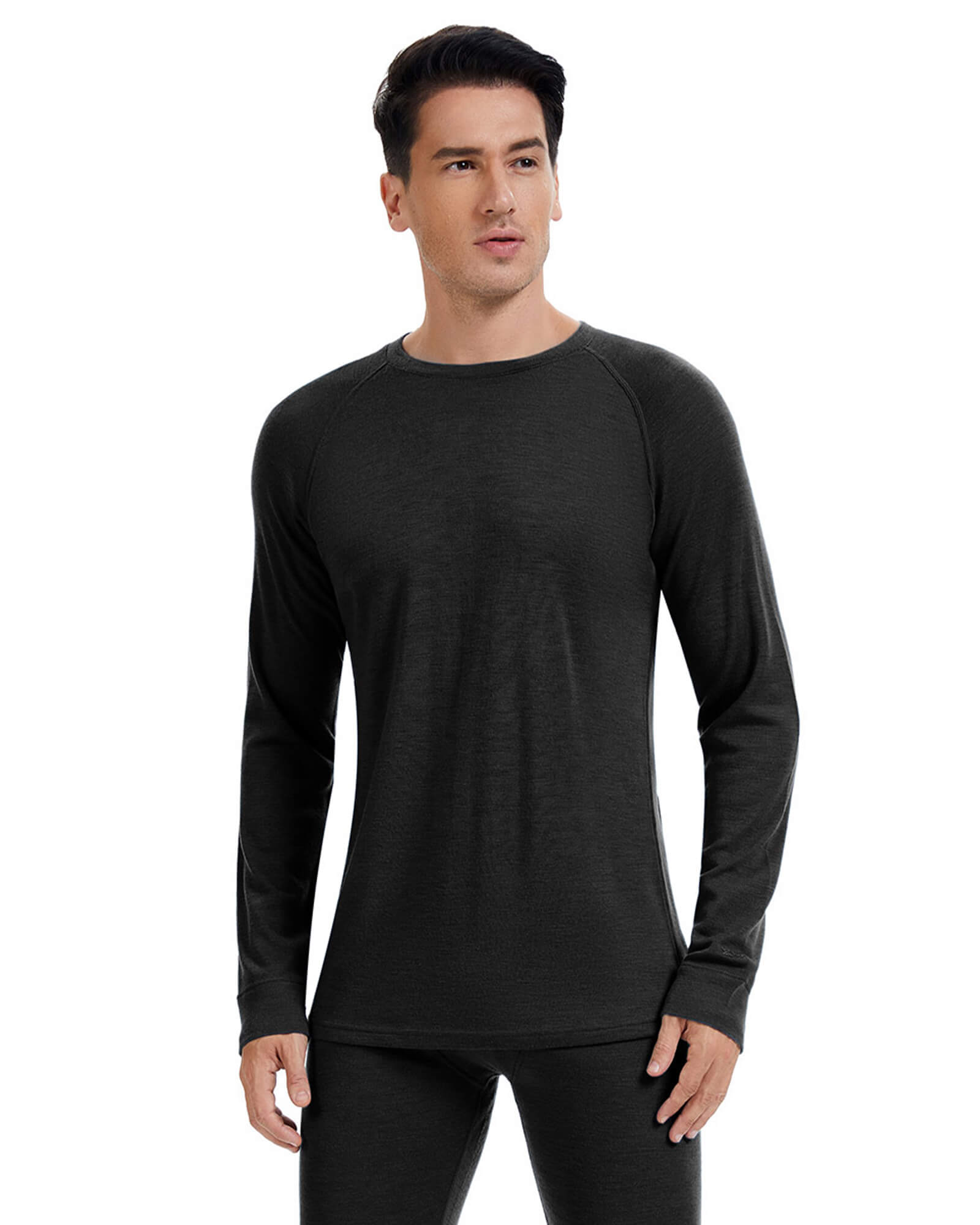 Woolcano Men’s 190 Merino Wool Base Layer Shirt Lightweight Thermal Underwear Top