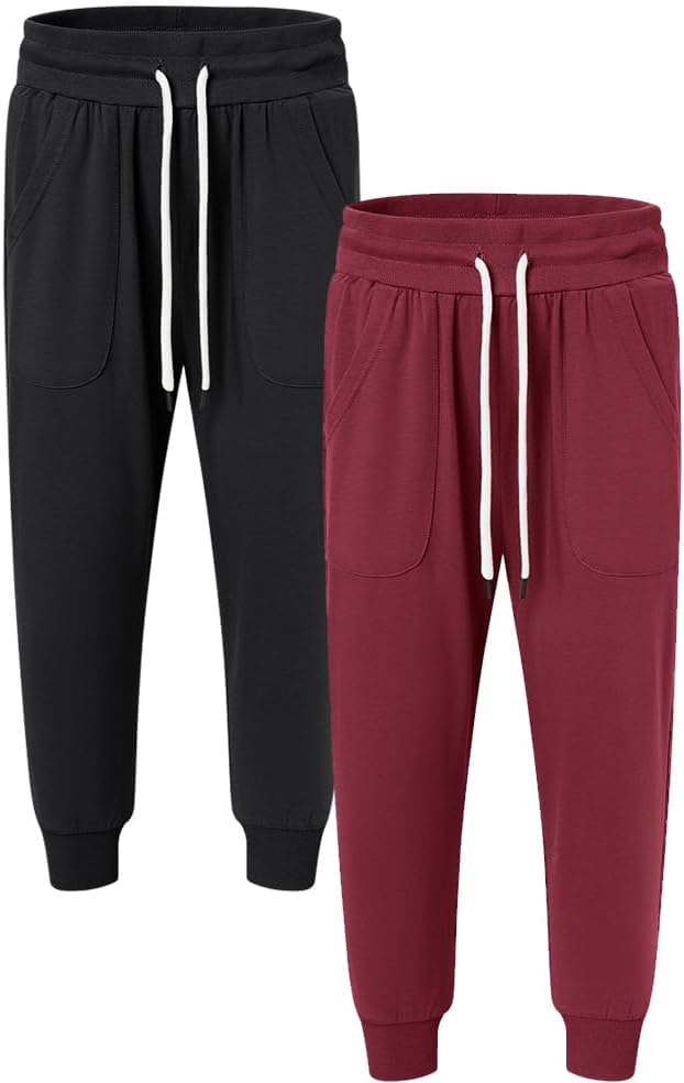 SPECIALMAGIC Women's Capri Sweatpants Cropped Jogger Running Pants Lounge Loose Fit Drawstring Waist with Side Pockets