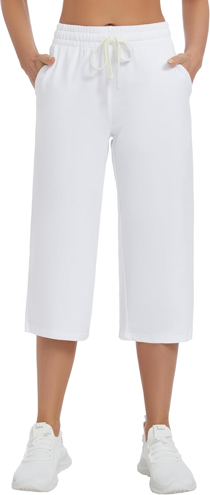 SPECIALMAGIC Women's Capri Pants Cotton Yoga Wide Leg Pajama Pants Capris Sweatpants Sports