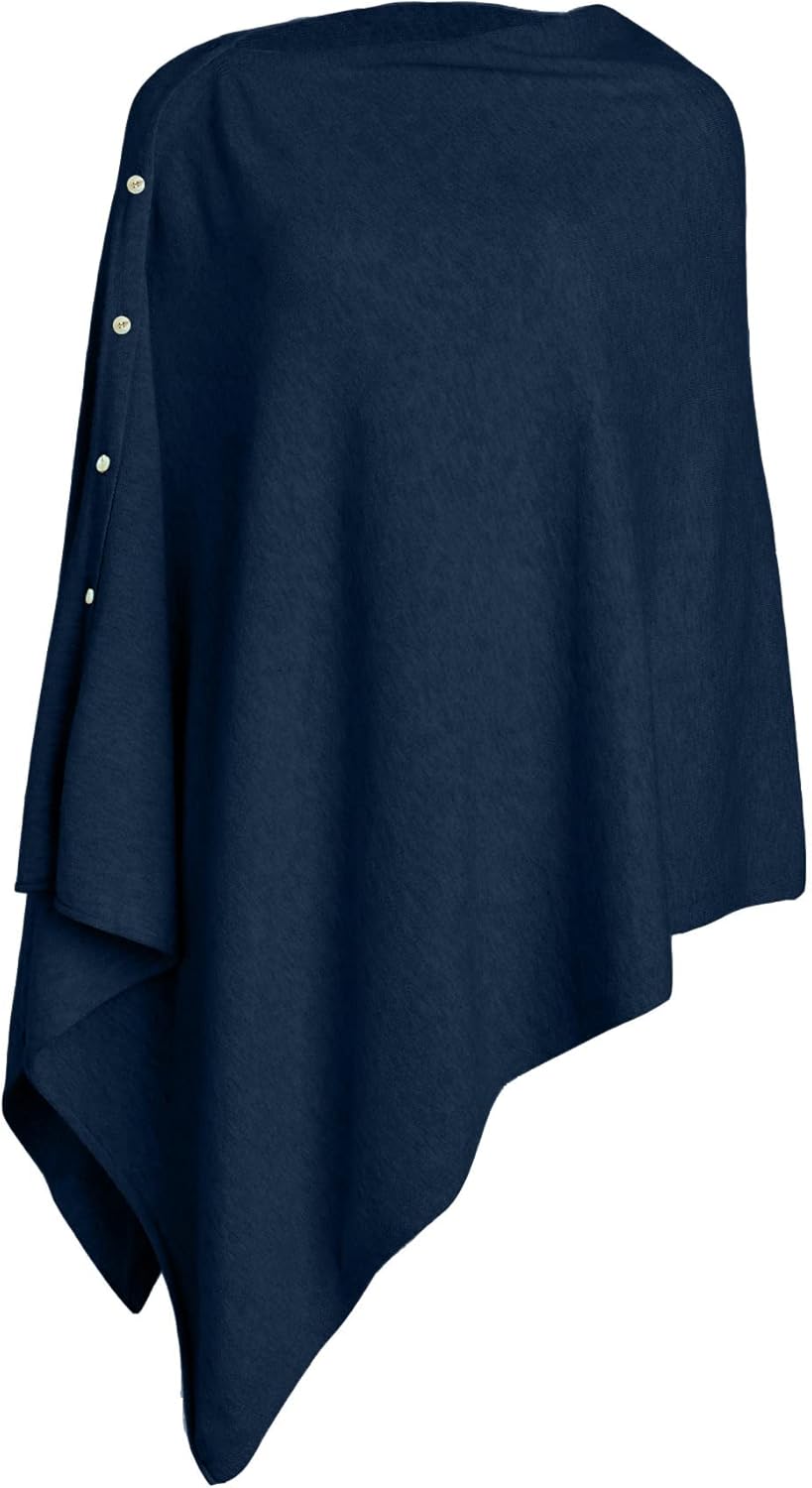 PULI Women's Versatile Knitted Shawls Scarf Poncho Sweater with Buttons Lightweight Spring Summer Fall Wraps