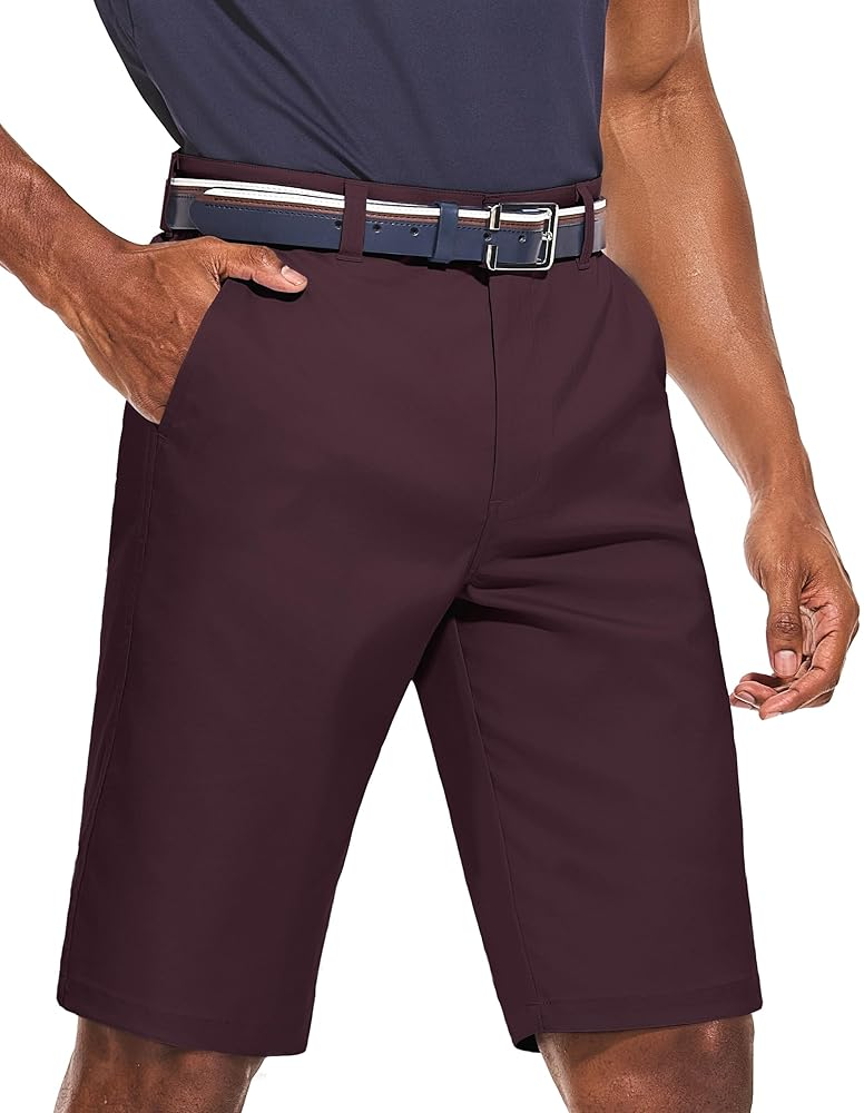PULI Men’s 12-Inch Stretch Golf & Travel Shorts