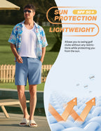 PULI Men's Golf Dress Shorts 7 Inch with 5 Pockets