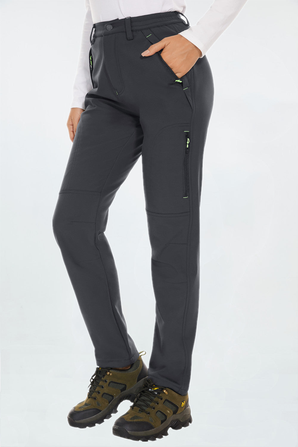 Women's Waterproof Fleece-Lined Hiking Pants with Pockets – PULI