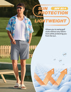PULI Men's Golf Dress Shorts 7 Inch with 5 Pockets