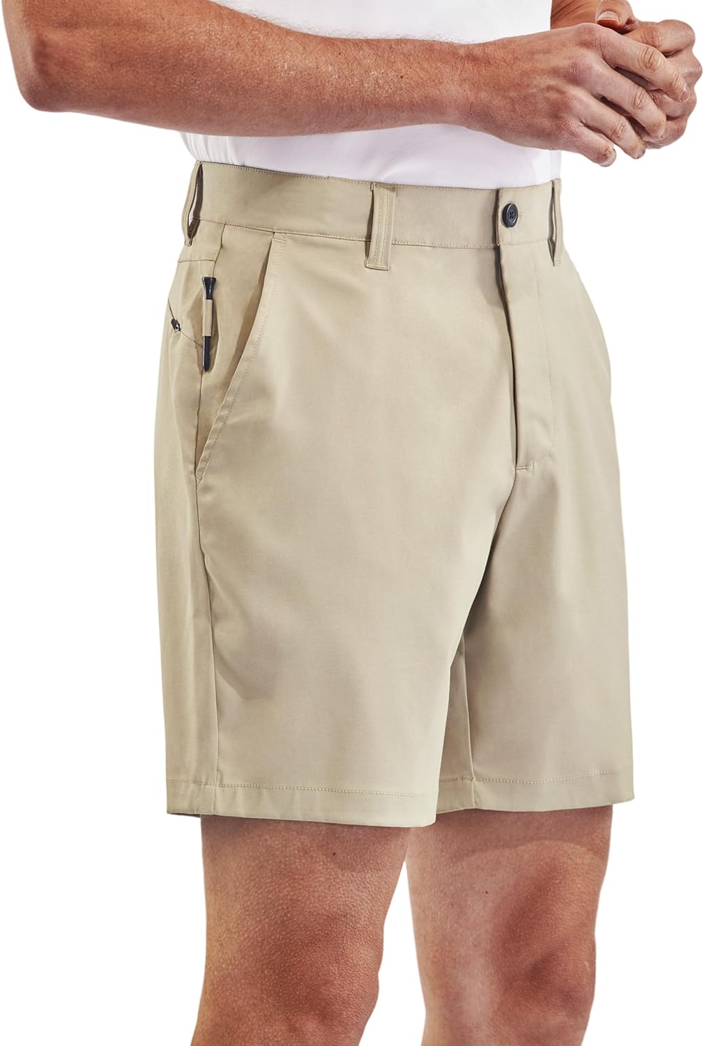 PULI Men's Golf Dress Shorts Flat Front Hybrid 7 Inch Lightweight Quick Dry