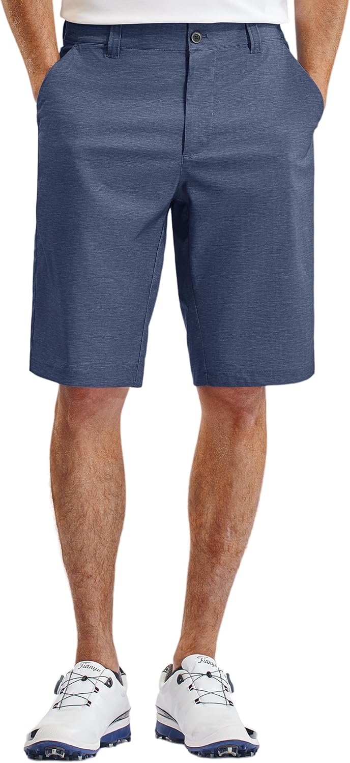 PULI Men's Golf Hiking Shorts Lightweight Casual Dress 12" Inseam Work Stretch Travel Hybrid Quick Drying with Pockets