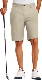 PULI Golf Shorts Men's 11 Inch Inseam Lightweight Casual Dress Stretch Travel Hybrid Quick Drying with Pockets