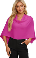 PULI Women's Capri Poncho Sweater Cropped Versatile Shawl Soft Knit Wraps Cowl Neck Short Tops