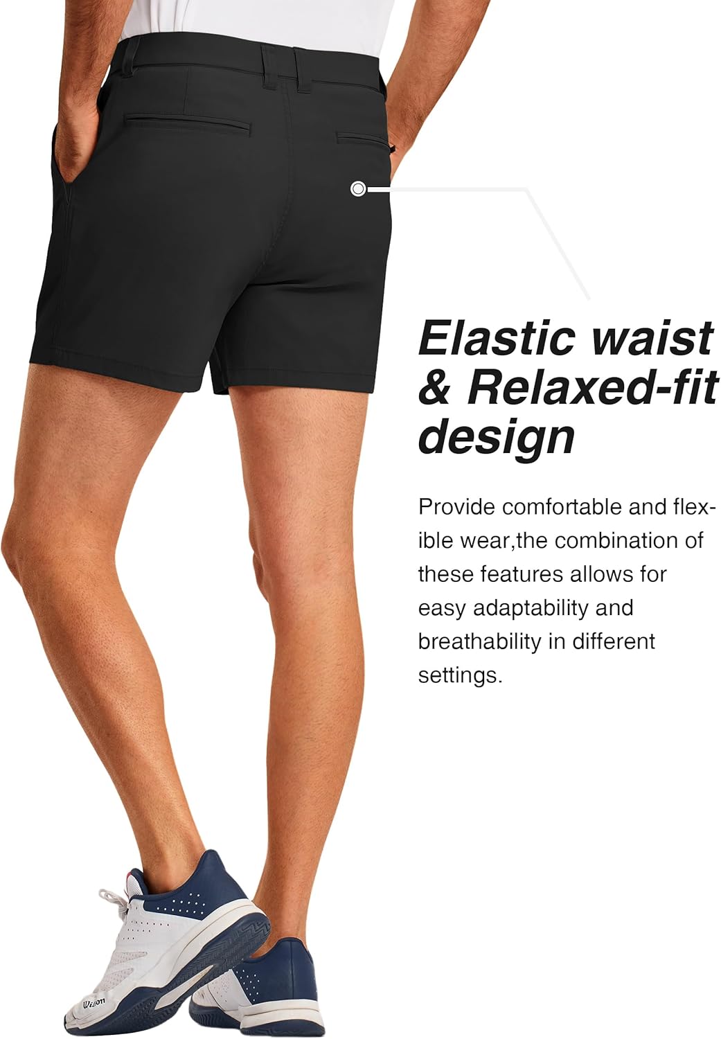 PULI Men's 5" Stretch Golf Dress Shorts Lightweight Quick Dry Casual Shorts with Pockets PULI Men's 5" Stretch Golf Dress Shorts Lightweight Quick Dry Casual Shorts with Pockets