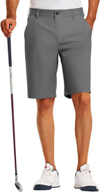 PULI Golf Shorts Men's 11 Inch Inseam Lightweight Casual Dress Stretch Travel Hybrid Quick Drying with Pockets
