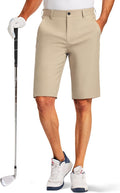 PULI Men's Golf Shorts 11 Inch Inseam Flat Front Lightweight Quick Dry with 5 Pockets for Travel Casual Business
