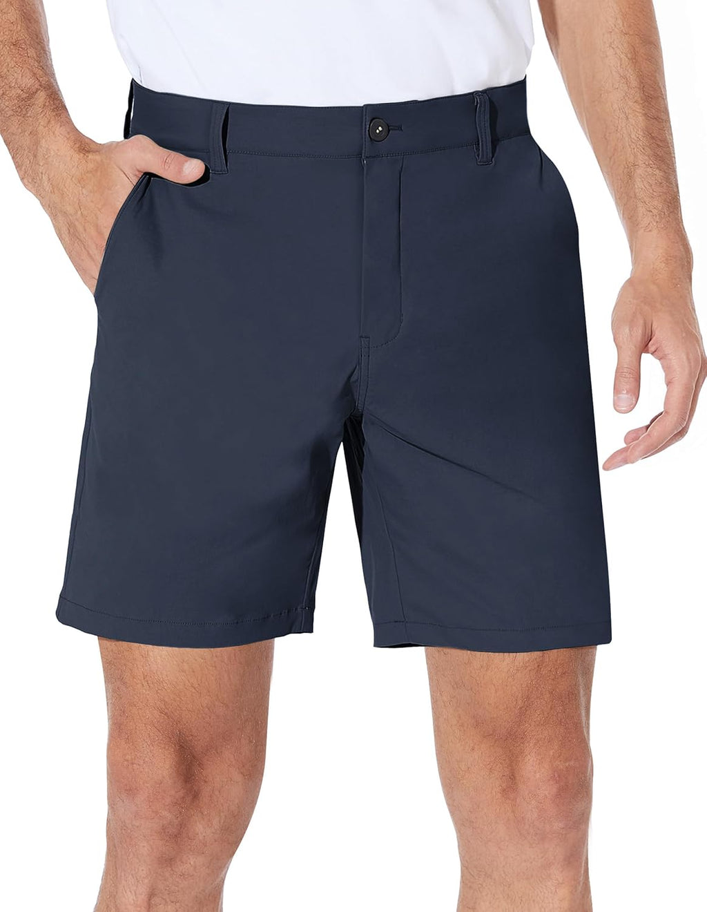 PULI Men's Golf Shorts Dress Flat Front Hybrid 7 Inch Stretch Lightweight Quick Dry Chino Casual with Pockets