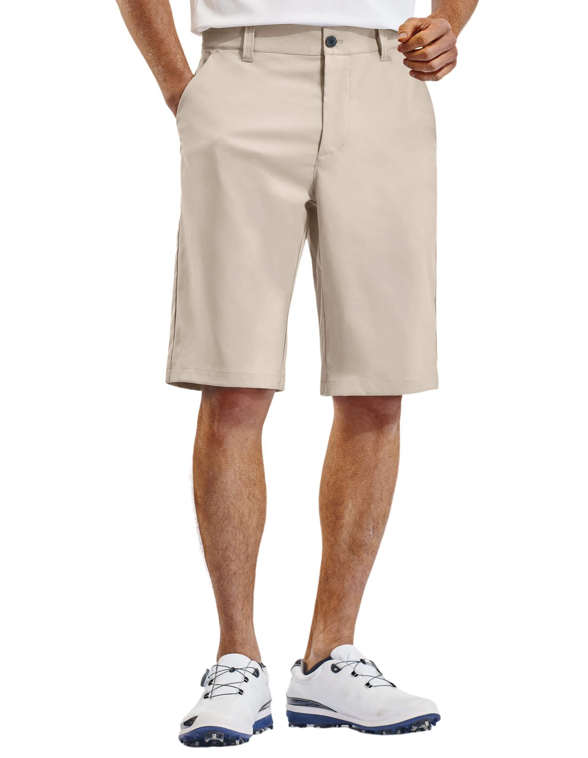 PULI Men's Golf Hiking Shorts Lightweight Casual Dress 12" Inseam Work Stretch Travel Hybrid Quick Drying with Pockets