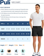 PULI Men's Golf Shorts Relaxed Fit Stretch Dress Lightweight Casual Waterproof Travel Quick Dry Summer Shorts 5 Inch Inseam