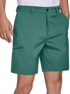 PULI Men's Golf Hybrid Shorts 7 Inch Dress Stretch Hiking Flat Front Quick Dry Lightweight Board Casual Shorts with Pockets