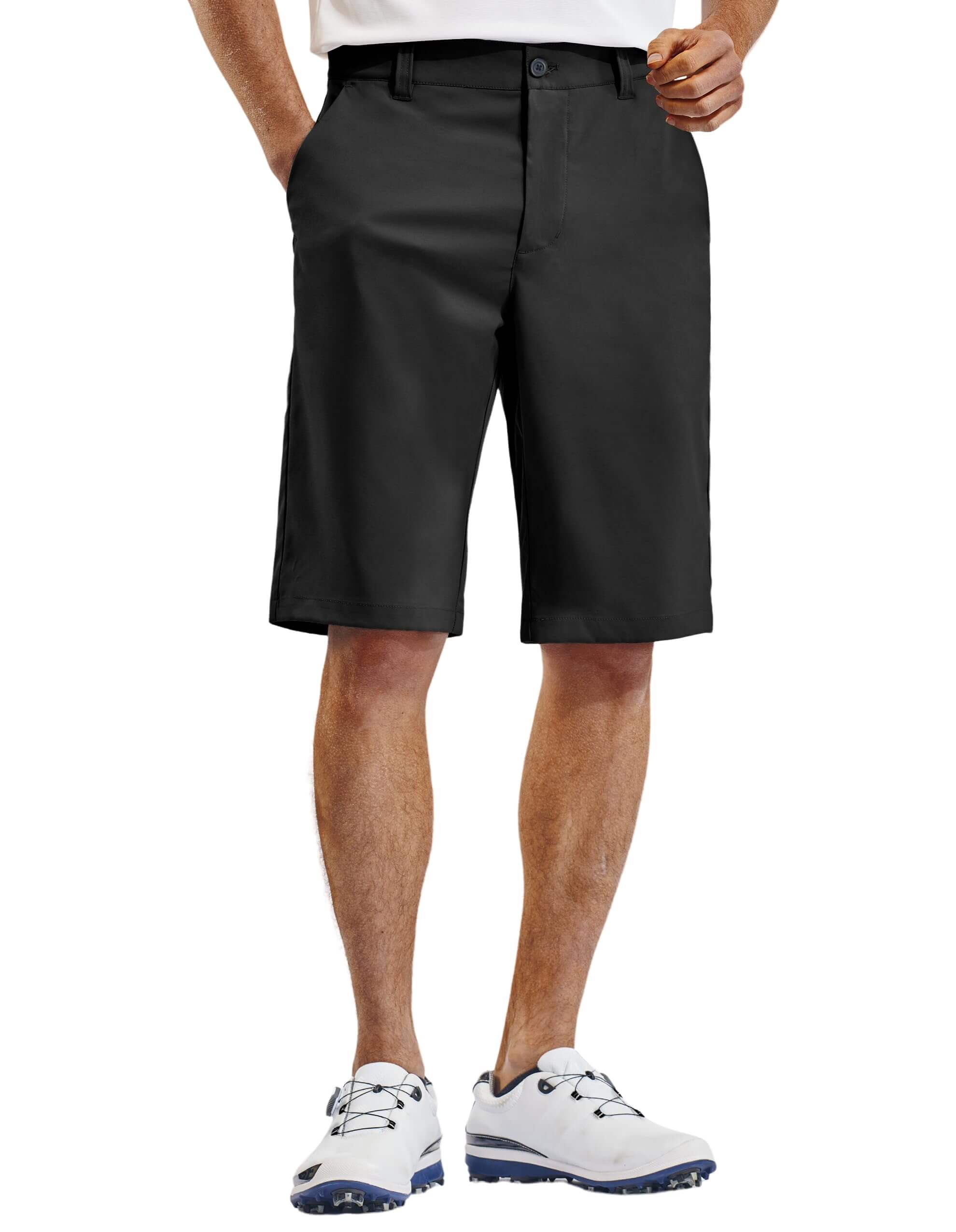 PULI Mens 12-Inch Stretch Golf & Travel Shorts, Black / 32 PULI Mens 12-Inch Stretch Golf & Travel Shorts, Black / 32