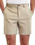 PULI Men's Golf Dress Shorts Flat Front Hybrid 7 Inch Lightweight Quick Dry