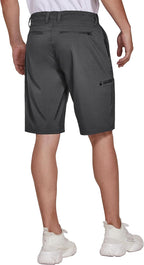 PULI Men's Golf Hybrid Dress Shorts Casual Summer Stretch Flat Front Lightweight Hiking Shorts Quick Dry with Pockets