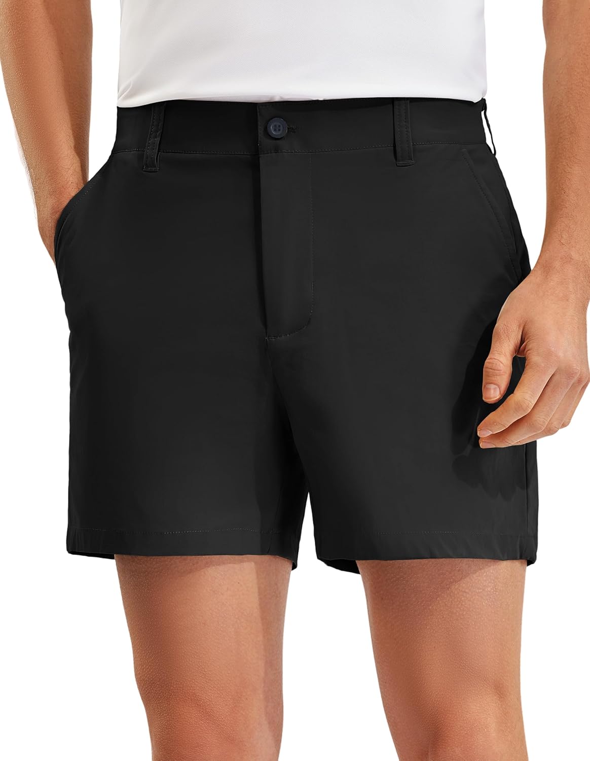 PULI Men's Golf Shorts Relaxed Fit Stretch Dress Lightweight Casual Waterproof Travel Quick Dry Summer Shorts 7 Inch Inseam