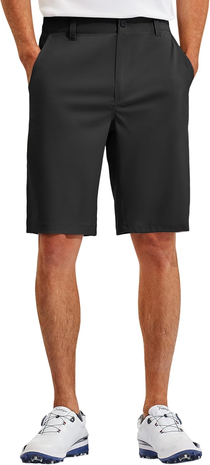 mens dri fit dress shorts M MAELREG Men Golf Shorts Quick Dry Fit Stretch Casual Flat Front Dress 5  Pockets 7'' Work Shorts for Men Dark Brown at Amazon Men's Clothing store