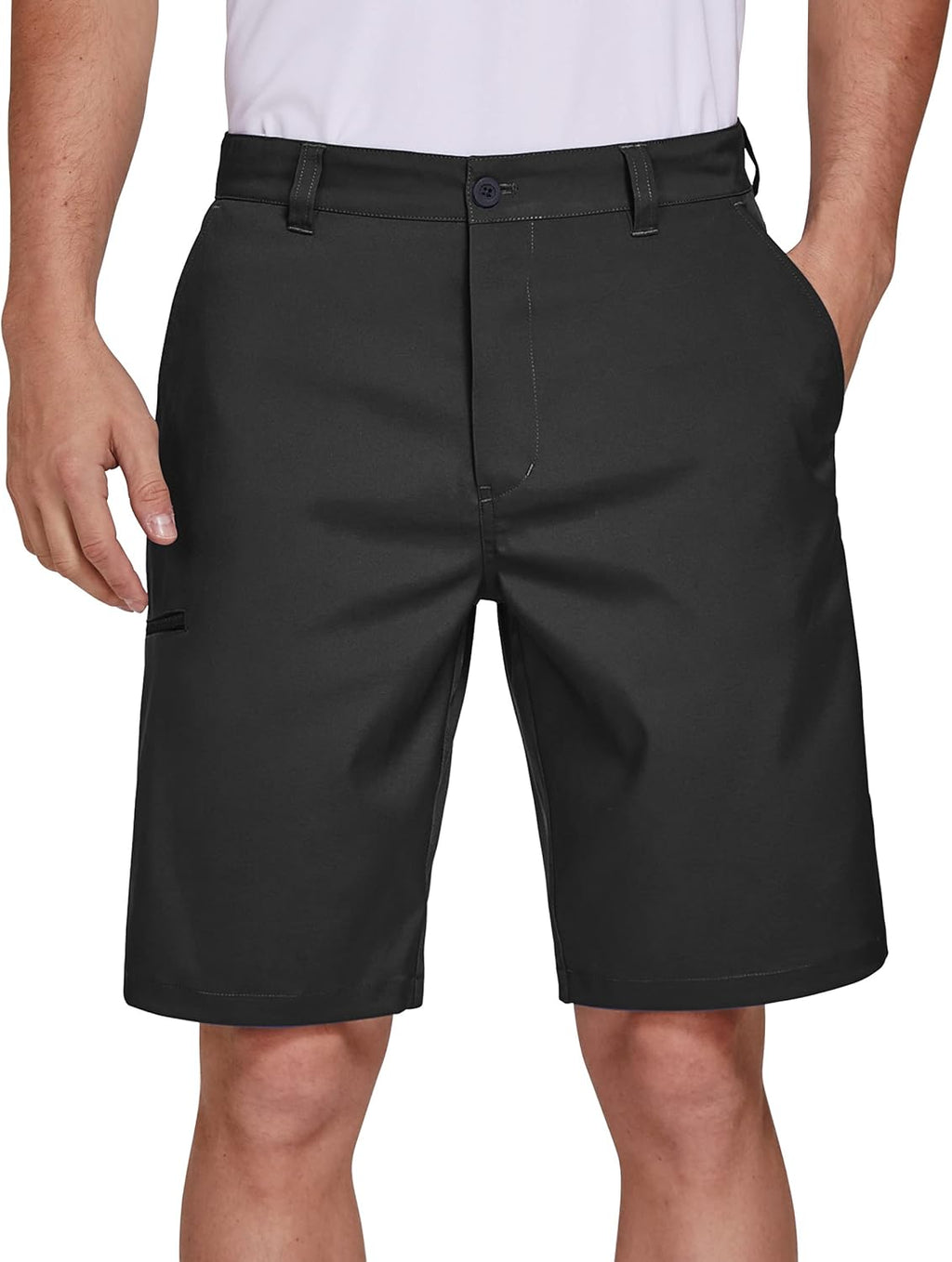 PULI Men's Golf Hybrid Dress Shorts Casual Summer Stretch Flat Front Lightweight Hiking Shorts Quick Dry with Pockets