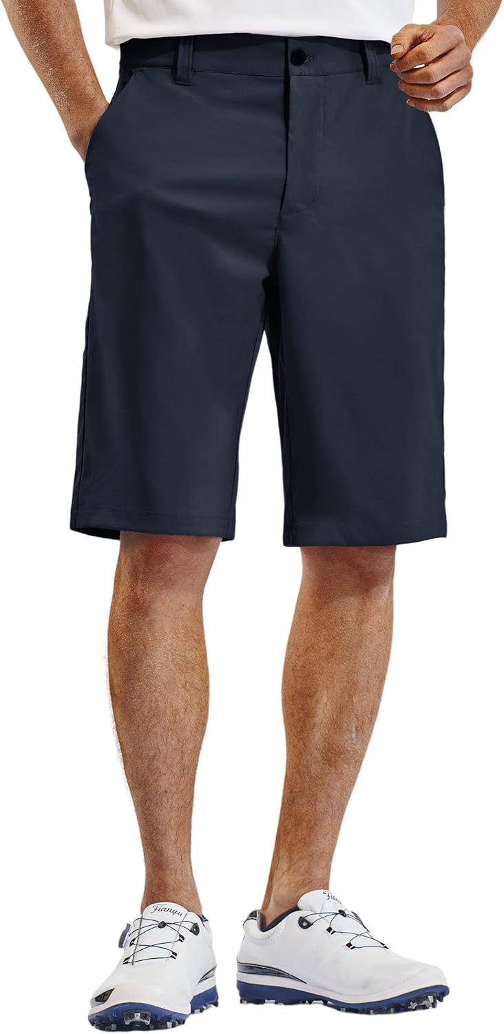 PULI Men's Golf Hiking Shorts Lightweight Casual Dress 12" Inseam Work Stretch Travel Hybrid Quick Drying with Pockets