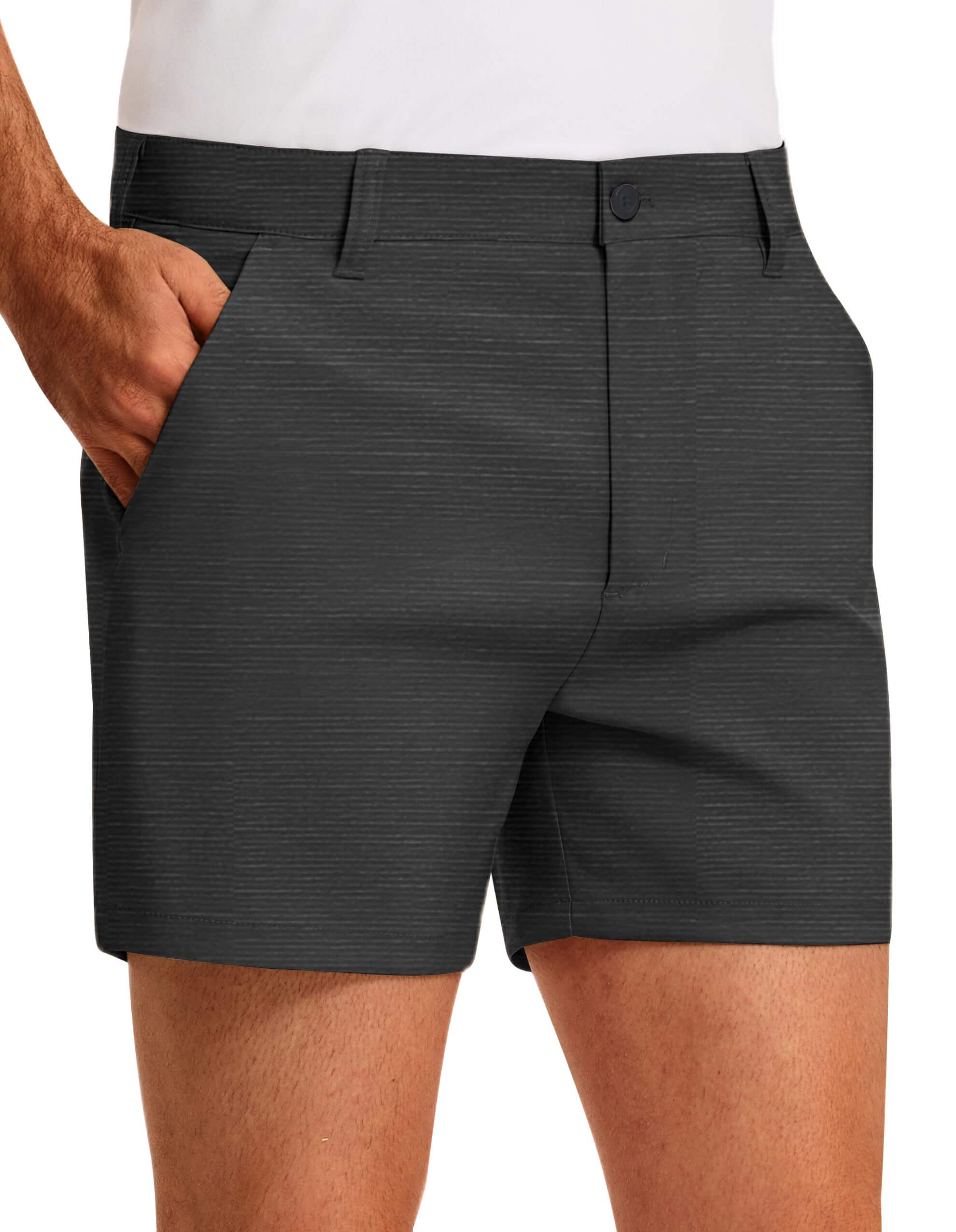 PULI Golf Shorts Men‘s 5 Inch Inseam Relaxed Fit Stretch Dress Lightweight Casual Travel Quick Dry Summer Shorts