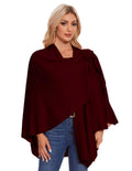 PULI Womens Elegant Cross Front Shawl Wraps Floral Wraps Soft Ponchos Cape Warm Travel Shawls