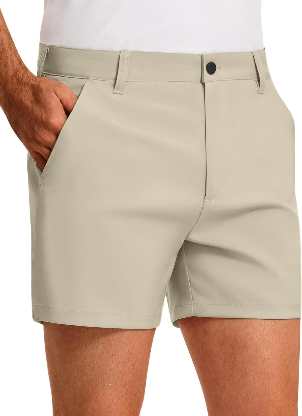 PULI Golf Shorts Men‘s 5 Inch Inseam Relaxed Fit Stretch Dress Lightweight Casual Travel Quick Dry Summer Shorts