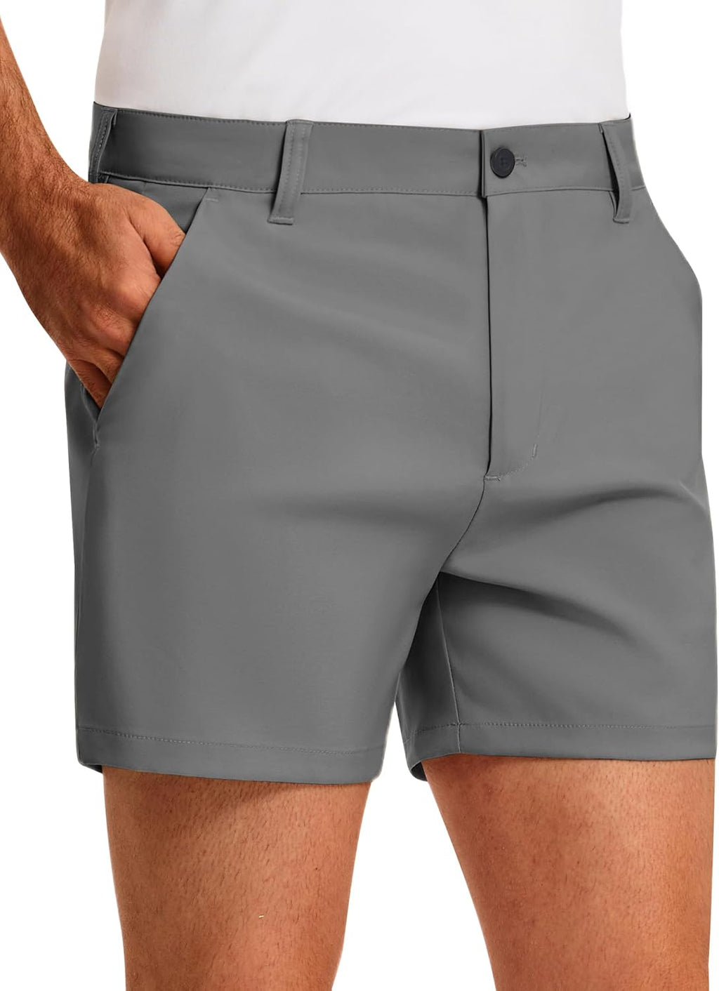 PULI Golf Shorts Men‘s 5 Inch Inseam Relaxed Fit Stretch Dress Lightweight Casual Travel Quick Dry Summer Shorts