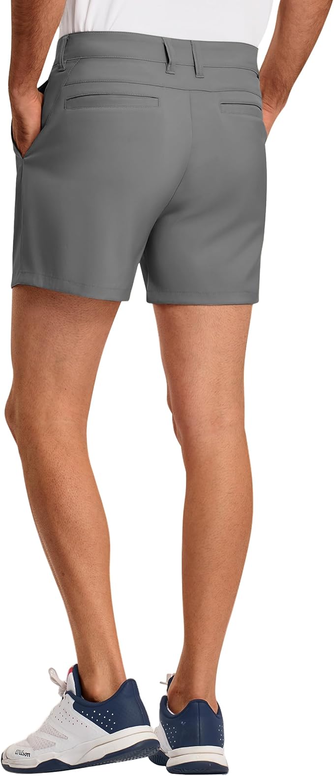 PULI Golf Shorts Men‘s 5 Inch Inseam Relaxed Fit Stretch Dress Lightweight Casual Travel Quick Dry Summer Shorts