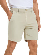 PULI Men's Golf Shorts 7 Inch Inseam Waterproof Quick Dry Lightweight Stretchy Dress Shorts with Pockets