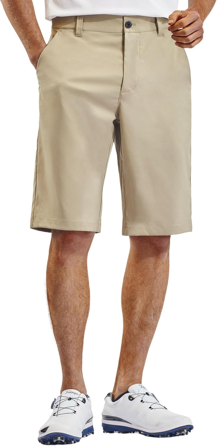PULI Men's Golf Hiking Shorts Lightweight Casual Dress 12" Inseam Work Stretch Travel Hybrid Quick Drying with Pockets