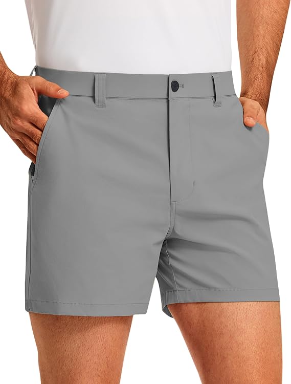 PULI Golf Shorts Men's 5 Inch Inseam Stretch Casual Dress Shorts with Pockets Waterproof Lightweight Quick Dry