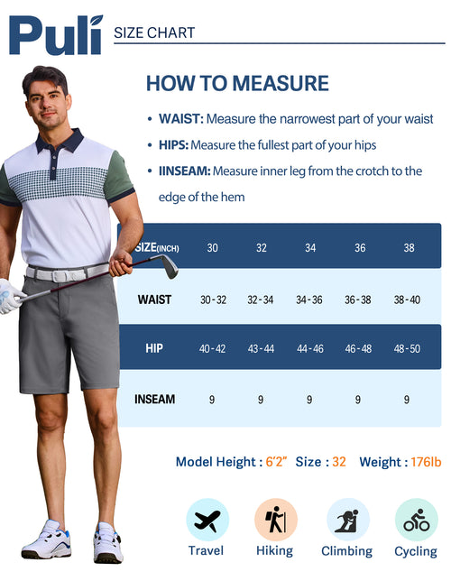 PULI Men's Golf Dress Shorts 7 Inch with 5 Pockets