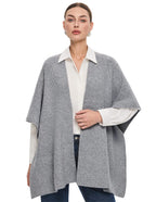 PULI Women's Open Front Shawl Wraps Casual Chunky Warm Capes Ribbed Knit Poncho Travel Sweater for Fall Winter