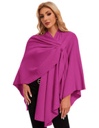 PULI Womens Elegant Cross Front Shawl Wraps Knitted Ponchos Cape Light Weight Poncho Sweater Soft Warm Travel Wraps