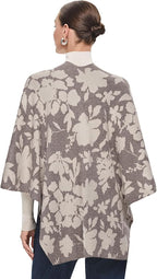 PULI Women's Elegant Shawl Wraps Soft Open Front Poncho Sweater for Spring Fall Winter