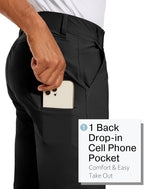 PULI Men's Golf Pants Stretch Slim Fit Lightweight Waterproof Casual Hiking Work Pants with Pockets