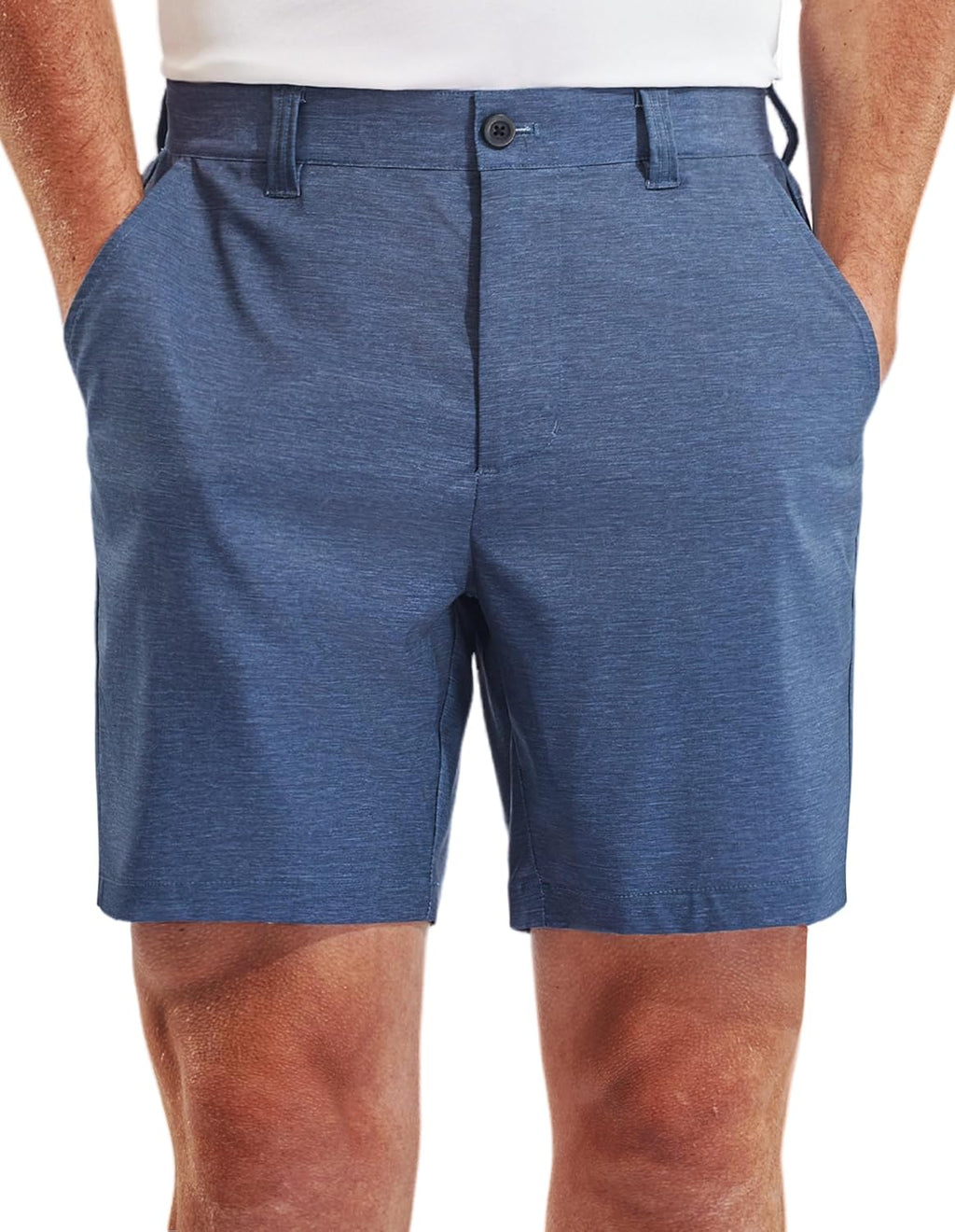 PULI Men's Golf Dress Shorts Flat Front Hybrid 7 Inch Lightweight Quick Dry